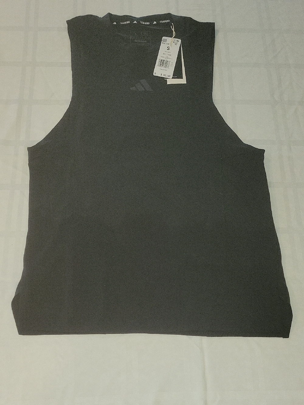adidas Slim Fit Black Sleeveless Muscle Tank, Mens S